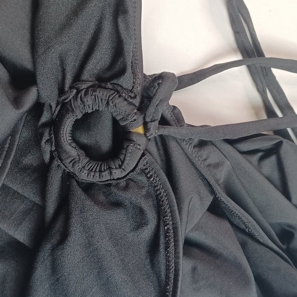 Jantzen Womens Size 12 Black Halter Marion Ring One Piece Swimsuit New With Tag - Picture 9 of 11